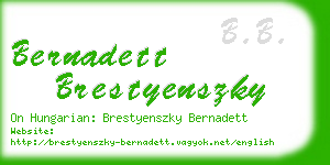 bernadett brestyenszky business card